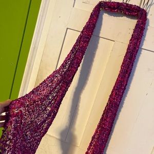 Pink crochet scarf